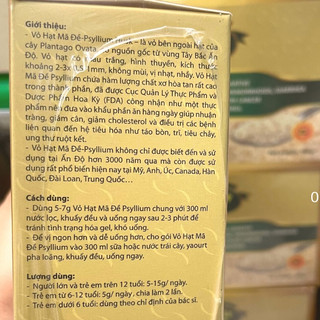 Vỏ hạt mã đề Psyllium (14 gói x 7g) - pha uống ngay, bổ sung chất xơ, giảm cân, tốt cho hệ tiêu hoá