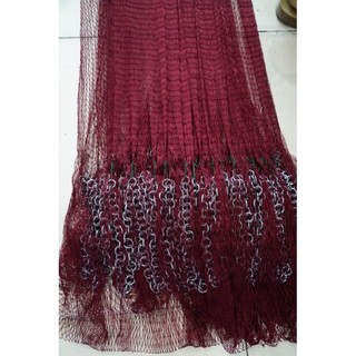Chài dù nâu đỏ bung 10m nặng 7kg hàng thái lan - chài cá miền tây nam bộ siêu bền - có chân xích và chân chì