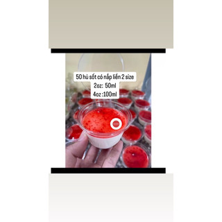 50 hũ có nắp liền 2oz/4oz đựng nước sốt , nước chấm ,