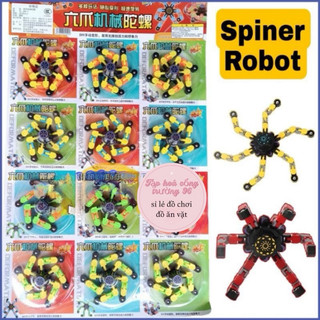 Vỉ 12 Con quay Spinner Nhện, Spinner robot nhện biến hình Đồ Chơi Cho Bé