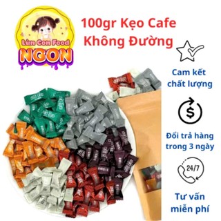 100gr kẹo cafe không đường - 100gr kẹo c không đường ❤️freeship + live extra❤️ lùn con food