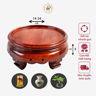 Đôn tròn đế gỗ tròn kê tượng bình rượu cây cảnh trưng bày gỗ Hương đường kính 14-30cm cao 9cm