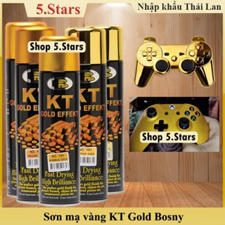 Sơn xịt mạ vàng 18k 24k KT Bosny chính hãng - sơn mạ crom vàng bóng - sơn nhũ vàng, nhũ bạc