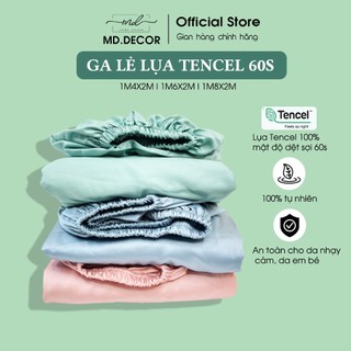 Ga Giường Bo Thun MD.DECOR-  Bedding Lụa Tencel Cao Cấp Màu Trơn 1m4x2m I 1m6x2m | 1m8x2m