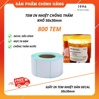 Giấy in tem nhiệt mã vạch 30x20,30x40,70x50,50x30mm
