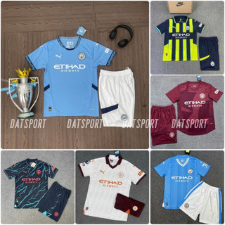 Set Áo Bóng Đá CLB Mancity Mùa 2024/25, Áo Đá Banh Mancity chất Gai Thái Cao Cấp Thoáng Mát