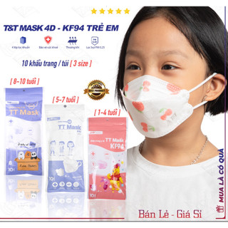 Túi 10 chiếc khẩu trang 4d mask kf94 trẻ em