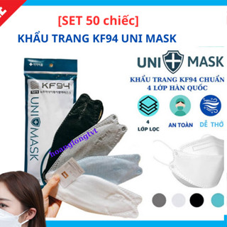   Set 50 chiếc  Khẩu trang KF94 UNIMASK 4 lớp cao cấp chống bụi mịn kháng khuẩn chống tia UV 