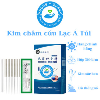Kim châm cứu lạc á - hộp 500 kim- thông số 0.22x25