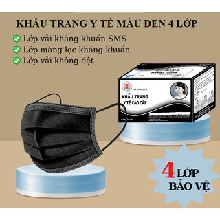 Khẩu trang y tế 4 lớp màu đen