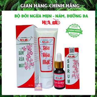 Combo serum và sữa rửa mặt Hoa Đào giúp ngăn ngừa mụn nám và dưỡng da hiệu quả
