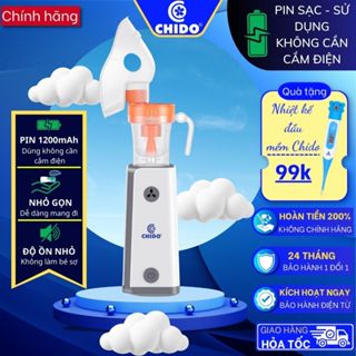 Máy xông khí dung cầm tay Chido - pin sạc 1200mAh không cần cắm điện bảo hành lỗi 1 đổi 1 trong 2 năm công nghệ Nhật Bản
