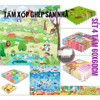 ( CHỌN MẦU )Xốp Ghép Sàn Nhà cực đẹp. Miếng Lót sàn. Tấm xốp ghép nền nhà cho Bé. Sét 4 tấm kích thước lớn 60x60cm.