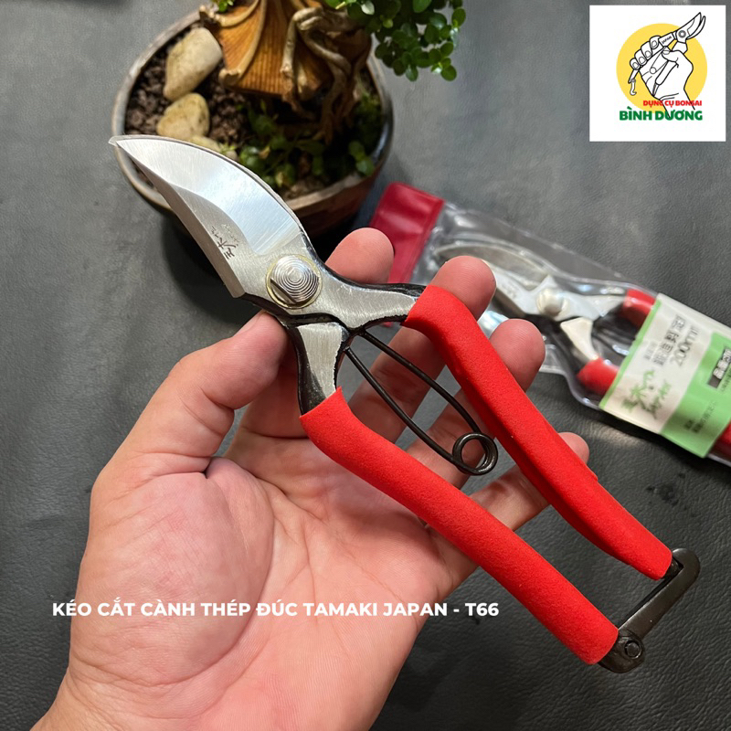 Kéo cắt cành thép đúc nguyên khối TAMAKI JAPAN-T66 Kéo cắt cành cây cảnh TAMAKI-T66 xuất xứ Nhật Bản