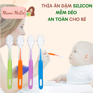 Thìa ăn dặm silicon cán dài
