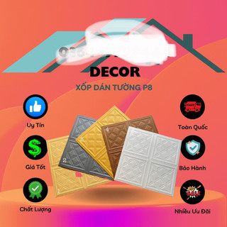 Xốp Dán Tường Giả Da P8 , Kích Thước 70x70 cm , Loại 1 Cao Cấp Có Sẵn Keo Siêu Dính