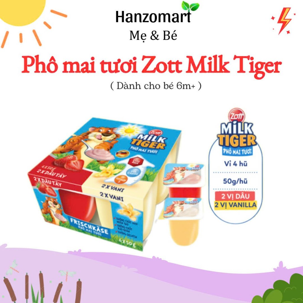 Sữa chua phô mai tươi Milk Tiger Đức 6m+