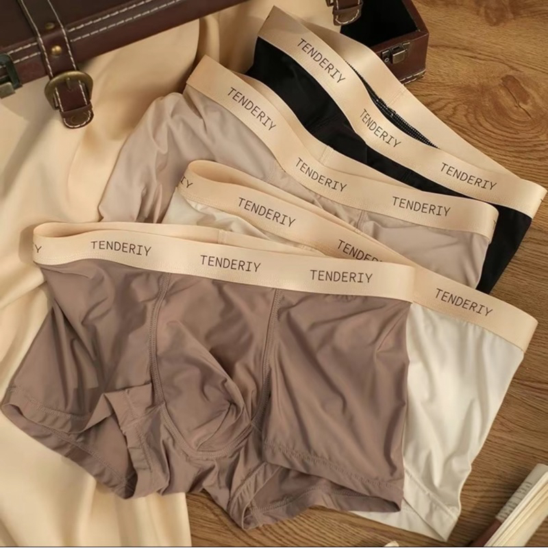  Sét 4 quần sịp đùi nam boxer thun lạnh cao cấp quần xì nam mát lạnh sịp đùi co dãn tốt họa tiết trơn TENDE Kenggo 