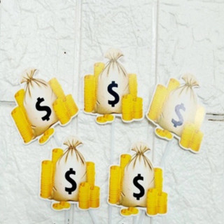 Set túi tiền màu vàng trang trí bánh kem