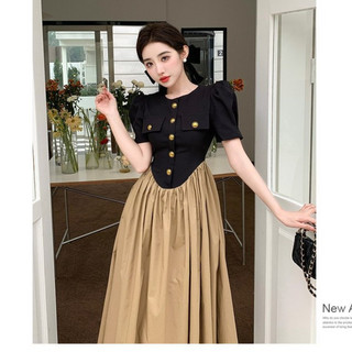 Đầm Tiểu Thư Dáng Dài Tay Bồng JARI - CLOTHES Phong Cách Dễ Thương Thanh Lịch