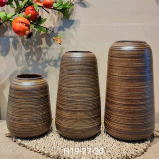 Giá Cực Rẻ - Bình hoa, lọ cắm hoa gốm sứ Bát Tràng vân ganh nổi men lì dáng đu đủ nổi trang trí nội thất Cực Sang và Đẹp