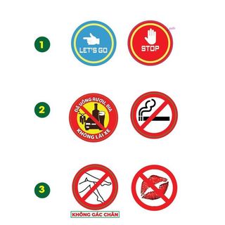 Tem logo biển báo nâng cao ý thức khi tham gia lái xe và ngồi trên xe.. SL 1 cái