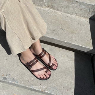 Dép Sandals xỏ ngón quai ngang phối quai chéo mix khoen