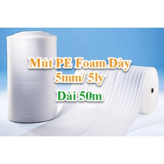 Cuộn Xốp Pe Foam Trắng Dày 5mm Dài 50m rộng 105cm Bọc Hàng
