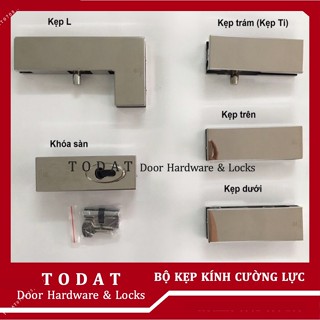 Kẹp Kính Cường Lực Bản lề sàn VVP (Kẹp trên, Kẹp dưới, Kẹp góc, Kẹp đỉnh, Khóa sàn)