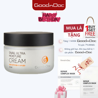 Kem Dưỡng Da Chống Lão Hóa Cấp Ẩm Chống Nhăn Trẻ Hóa Da Từ Ốc Sên GoodnDoc Snail Ultra Moisture Cream