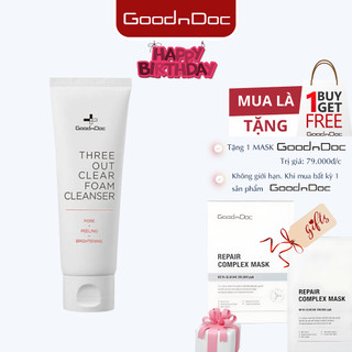 Sữa Rửa Mặt Dưỡng Sáng Cho Da Dầu Da Mụn Da Khô GoodnDoc Three Out Clear Foam Cleanser 125ml