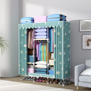 Tủ đựng quần áo tủ vải 3 Buồng khung thép lót vải tiện dụng tiện lợi vải chống thấm đựng quần áo linh hoạt khung thép