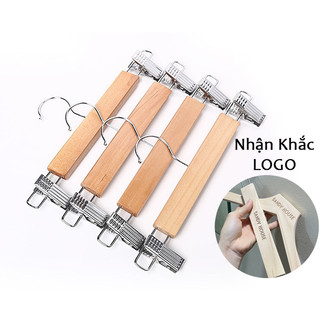 Móc kẹp gỗ vàng , móc kẹp thường váy quần ( bộ 10 cây )