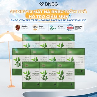 Combo 10 Mặt Nạ BNBG Tràm Trà Thải Độc Da, Giảm Mụn Vita Tea Tree Healing Face Mask Pack 30ml x10