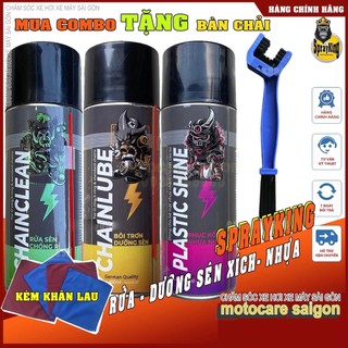 COMBO 3 Chai Dưỡng sên, rửa sên, nhựa nhám Sprayking 400ml