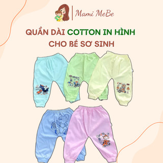 Quần dài in mông cotton mềm thấm hút mồ hôi cho bé / Quần dài cho bé từ 3-5kg