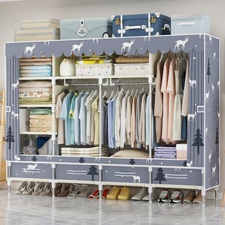 Tủ quần áo tủ vải đựng quần áo tủ quần áo vải Tủ Vải Khung thép treo quần áo ngăn kéo