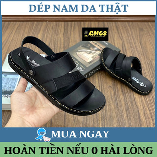 Dép quai hậu nam chất liệu da thật 100% đế cao su êm ái bảo hành 1 năm TK906