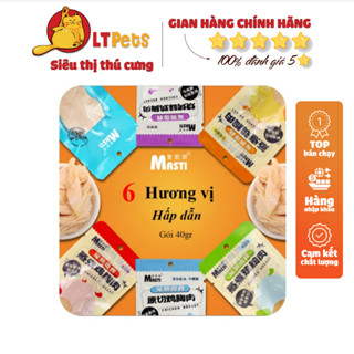 [6 hương vị mới] Ức gà tươi Masti hấp ăn liền cho chó mèo - gói 40g
