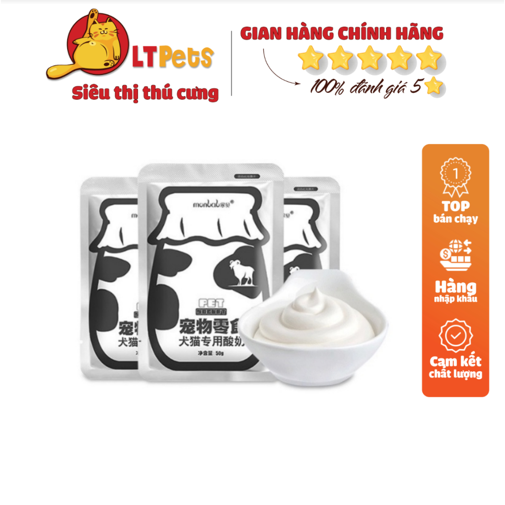 SỮA CHUA TĂNG CƯỜNG MIỄN DỊCH,TIÊU HOÁ CHO CHÓ MÈO MONBAB