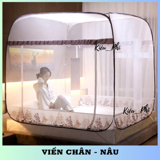 Mùng chụp tự bung, Màn tự bung viền chân đỉnh vuông Kiều Phi không đáy cao cấp, tiện lợi gấp gọn thông minh