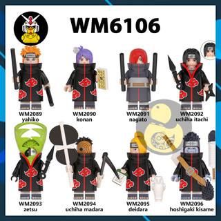 WM6106  Mô Hình Naruto Đồ Chơi Xếp Hình Akatsuki Nagato Madara Yahiko Itachi Konan Zetsu Deidara Kisame