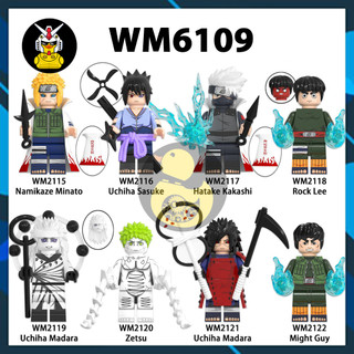WM6109  Mô Hình Naruto Đồ Chơi Xếp Hình Nhân Vật Minato Sasuke Kakashi Madara Zetsu Rock Lee Might Guy