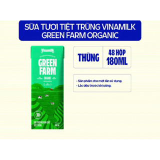 Lốc 4 hộp sữa tươi Vinamilk 100% Organic Green Farm 180ml