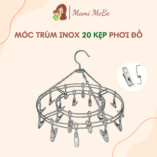 Móc tròn, móc chùm Inox treo quần áo cho bé