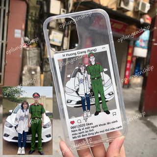Ốp lưng silicon vẽ line cặp đôi dễ thương