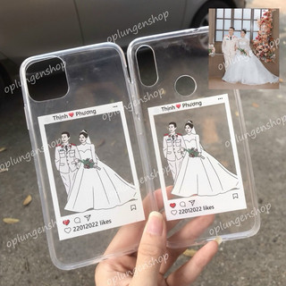 Ốp lưng silicon vẽ line cặp đôi dễ thương