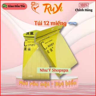 1 gói 12 miếng mút nở rửa mặt - bọt biển rửa mặt
