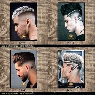 Tranh Khung Hiện Đại Kiểu Tóc Nam TrangTrí Quán Tóc  Hair Salon