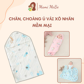 Chăn ủ vải xô cho bé sơ sinh, chăn choàng vải xô